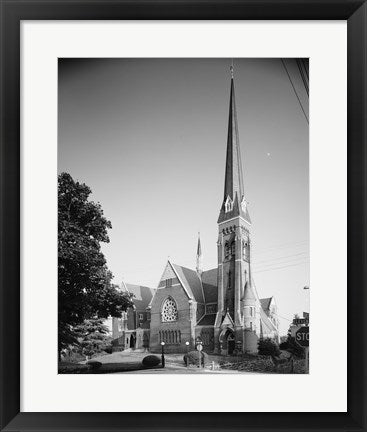 Framed Art GENERAL VIEW, ELEVENTH ST. FRONT ON LEFT, COURT ST. SIDE ON RIGHT - First Baptist Church, Court and Eleventh Streets, Lynchburg Wall Decor 18x24 Artwork