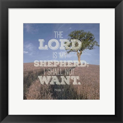 Framed Art Psalm 23 The Lord is My Shepherd - Photo Wall Decor 18x24 Artwork