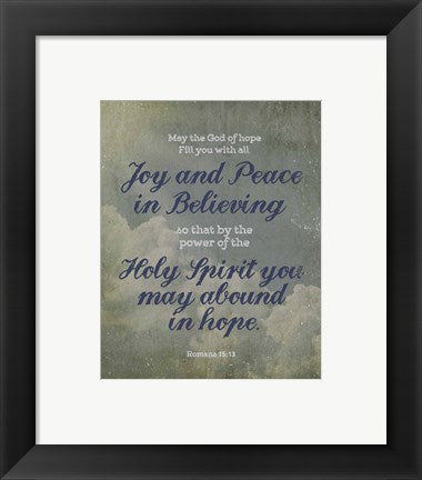 Framed Art Romans 15:13 Abound in Hope (Clouds) Wall Decor 18x24 Artwork