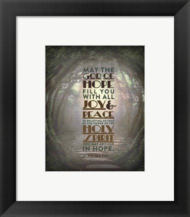 Framed Art Romans 15:13 Abound in Hope (Forest) Wall Decor 18x24 Artwork
