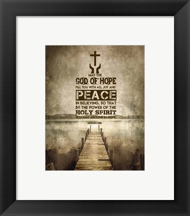 Framed Art Romans 15:13 Abound in Hope (Sepia) Wall Decor 18x24 Artwork