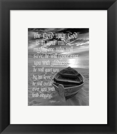Zephaniah 3:17 The Lord Your God (Beach Black & White) by Inspire Me