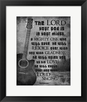 Zephaniah 3:17 The Lord Your God (Guitar Black & White) by Inspire Me