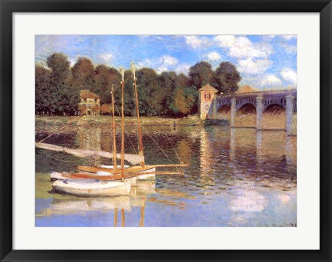 Framed Art Bridge at Argenteuil by Claude Monet Wall Decor 18x24 Artwork