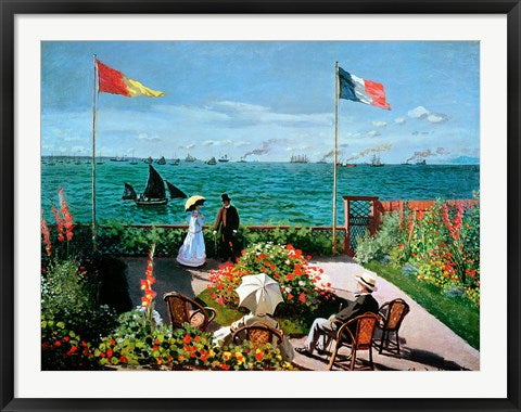 Framed Art The Terrace at Sainte-Adresse, 1867 by Claude Monet Wall Decor 18x24 Artwork
