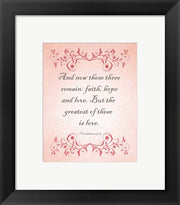 1 Corinthians 13:13 Faith, Hope and Love (Pink) by Inspire Me