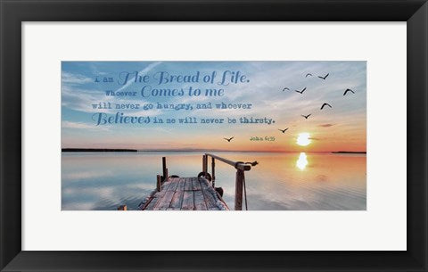 Framed Art John 6:35 I am the Bread of Life (Pier) Wall Decor 18x24 Artwork