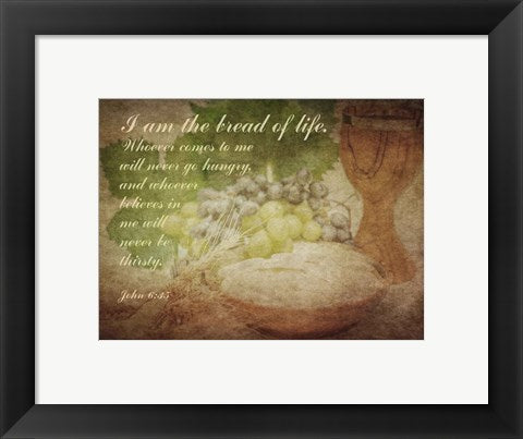 Framed Art John 6:35 I am the Bread of Life (Grapes) Wall Decor 18x24 Artwork