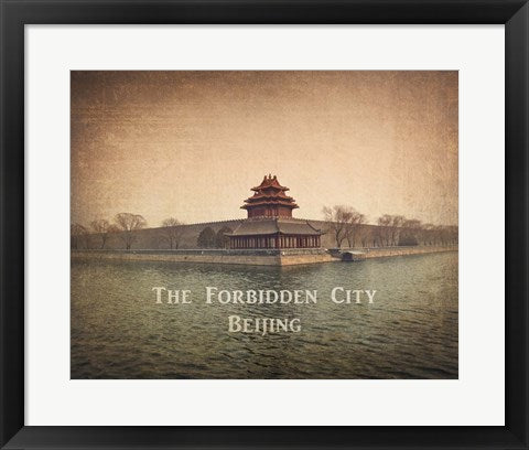 Framed Art Vintage The Forbidden City in Beijing, China, Asia by Take Me Away Wall Decor 18x24 Artwork