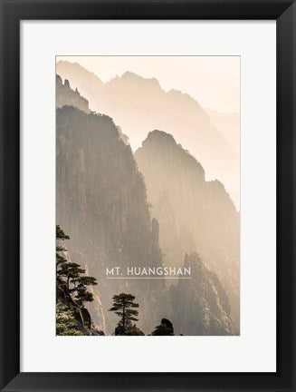 Framed Art Vintage Mount HuangShan, Yellow Mountains, China, Asia by Take Me Away Wall Decor 18x24 Artwork