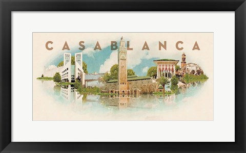 Framed Art Vintage Casablanca, Morocco, Africa by Take Me Away Wall Decor 18x24 Artwork