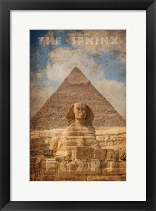 Framed Art Vintage Great Sphinx of Giza, Pyramids, Egypt, Africa by Take Me Away Wall Decor 18x24 Artwork