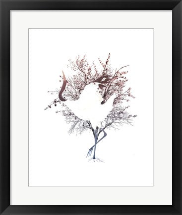 Framed Art Red Crowned Crane Pair, Part I Wall Decor 18x24 Artwork