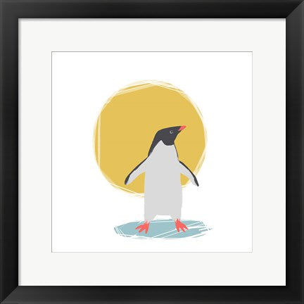 Framed Art Minimalist Penguin, Boys Part II Wall Decor 18x24 Artwork