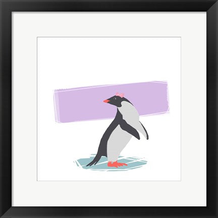 Framed Art Minimalist Penguin, Girls Part I Wall Decor 18x24 Artwork