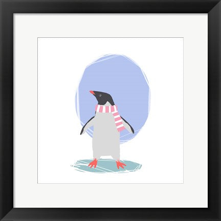 Framed Art Minimalist Penguin, Girls Part II Wall Decor 18x24 Artwork