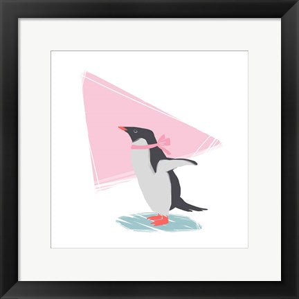 Framed Art Minimalist Penguin, Girls Part III Wall Decor 18x24 Artwork