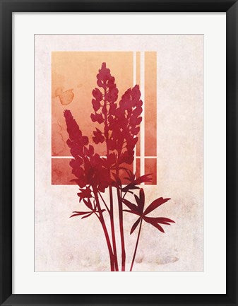 Framed Art Ombre Lupine Flowers Wall Decor 18x24 Artwork