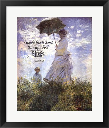 Framed Art Monet Quote Madame Monet and Her Son Wall Decor 18x24 Artwork