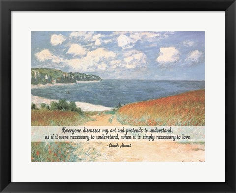 Framed Art Monet Quote Chemin Dans Les Bles A Pourville Wall Decor 18x24 Artwork