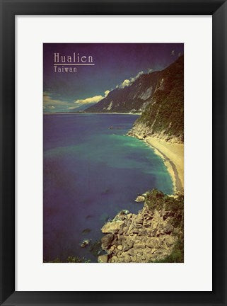 Framed Art Vintage Hualien Coast, Taiwan, Asia by Take Me Away Wall Decor 18x24 Artwork