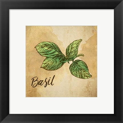 Framed Art Basil on Burlap Wall Art Wall Decor 18x24 Artwork