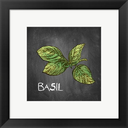 Framed Art Basil on Chalkboard Wall Art Wall Decor 18x24 Artwork