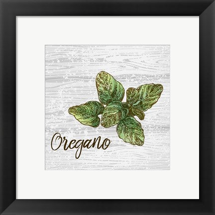 Framed Art Oregano on Wood Wall Decor 18x24 Artwork
