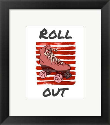 Framed Art Roller Derby Roll Out Wall Decor 18x24 Artwork