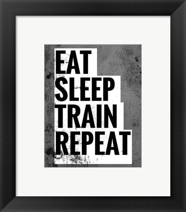 Framed Art Eat Sleep Train Repeat Wall Decor18x24 Artwork