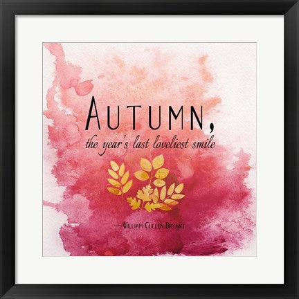 Framed Art Frame Art Autumn, the Year's Last Loveliest Smile II Wall Decor 18x24 Artwork