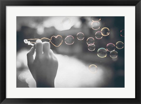 Framed Art Pop of Color Rainbow Love Bubbles Wall Decor 18x24 Artwork