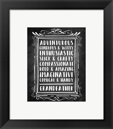 Framed Art Grandpa - Chalkboard Wall Decor 18x24 Artwork