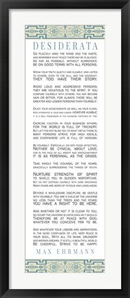 Framed Art Frame Art Desiderata Bus Roll Blue Pattern Wall Decor 18x24 Artwork