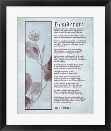 Framed Art Frame Art Desiderata Brown Daguerreotype Wall Decor 18x24 Artwork