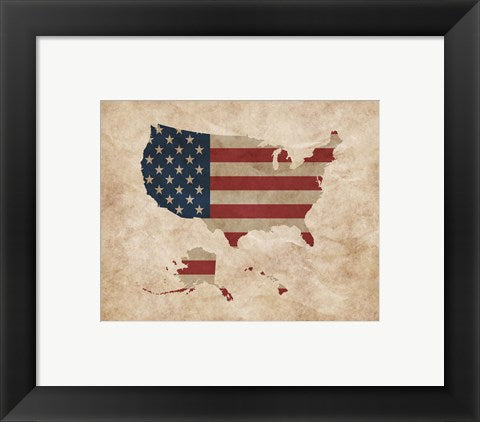 Map with Flag Overlay United States by Color Me Happy