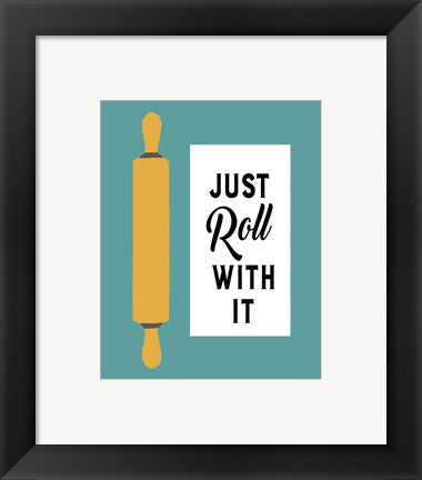 Framed Art Retro Kitchen III - Just Roll With It Wall Decor 18x24 Artwork