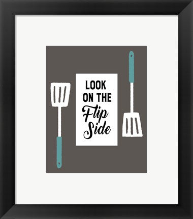 Framed Art Retro Kitchen II - Look On The Flip Side Wall Decor 18x24 Artwork