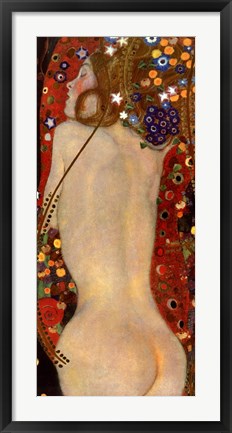 Framed Art Water Serpents II, c.1907 (detail of woman 3) by Gustav Klimt Wall Decor 18x24 Artwork