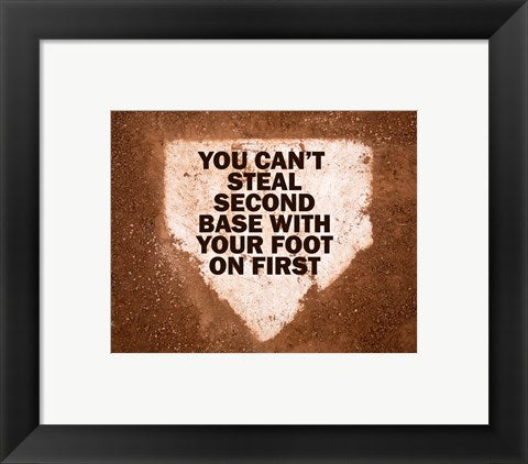 Framed Art Second Base by Sports Mania Wall Decor 18x24 Artwork