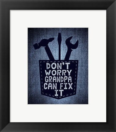 Framed Art Don't Worry In Blue Wall Art Wall Decor 18x24 Artwork