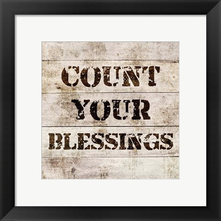 Framed Art Count Your Blessings In Wood Wall Decor18x24 Artwork