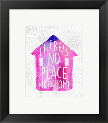 Framed Art There's No Place Like Home-Watercolor Wall Decor 18x24 Artwork