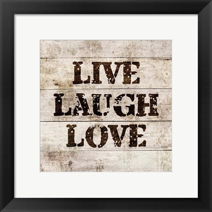 Framed Art Live Laugh Love In Wood Wall Decor 18x24 Artwork