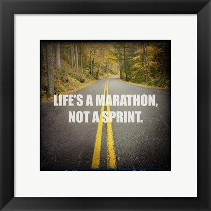 Framed Art Life's a Mararthon Wall Decor 18x24 Artwork