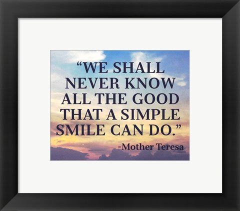 Framed Art A Simple Smile Wall Decor 18x24 Artwork