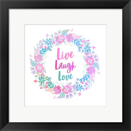 Framed Art Live, Laugh, Love-Pastel Wall Decor 18x24 Artwork