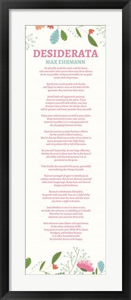 Framed Art Floral Desiderata Wall Decor 18x24 Artwork