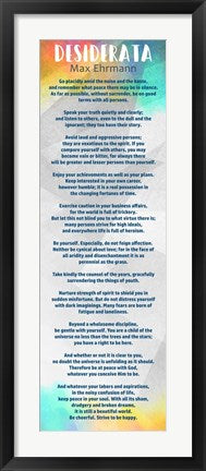 Framed Art Rainbow Desiderata Wall Decor 18x24 Artwork