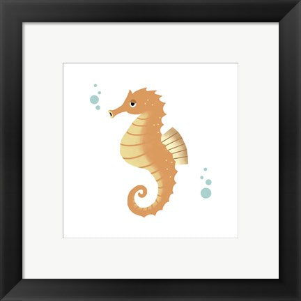 Framed Art Sea Creatures - Seahorse Wall Decor 18x24 Artwork